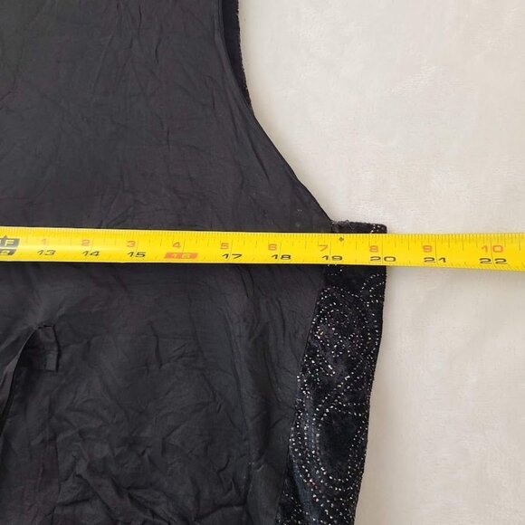 Vintage Saddle River Sportswear Vest Size L Sparkle Studded Bead Velvet Paisley - Picture 8 of 10